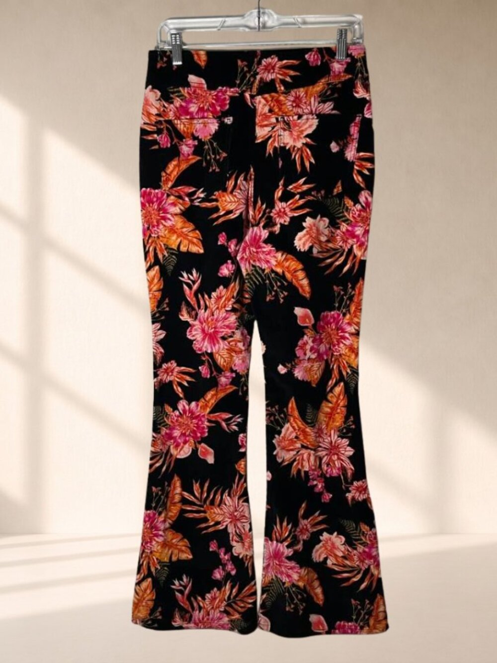 2/$20 SALE No Boundaries Y2K Floral Corduroy Flare Pants High Rise Tropical M - Picture 4 of 10